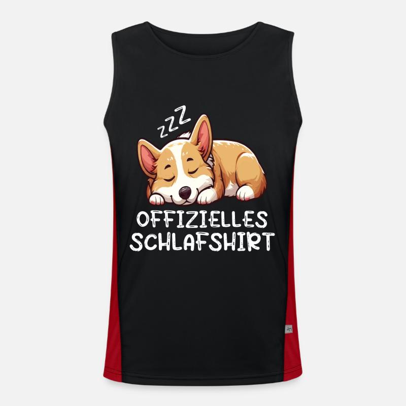 Offizielles Schlafshirt Corgi Corgibesitzer Corgis Funktionelles Kontrast-Tank Top für Männer 
