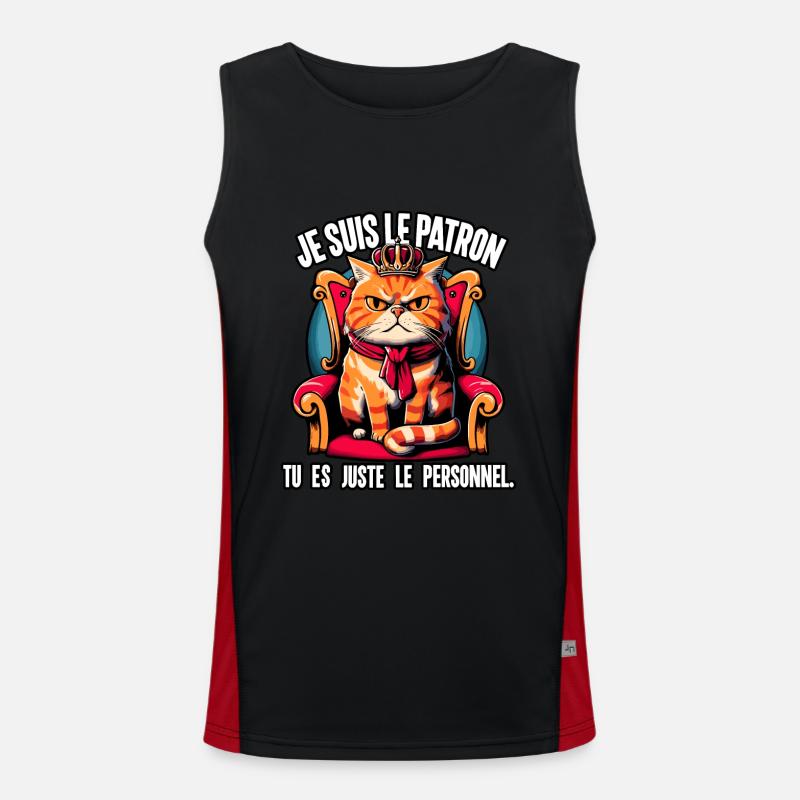 Ich bin der , Katze. Funktionelles Kontrast-Tank Top für Männer 
