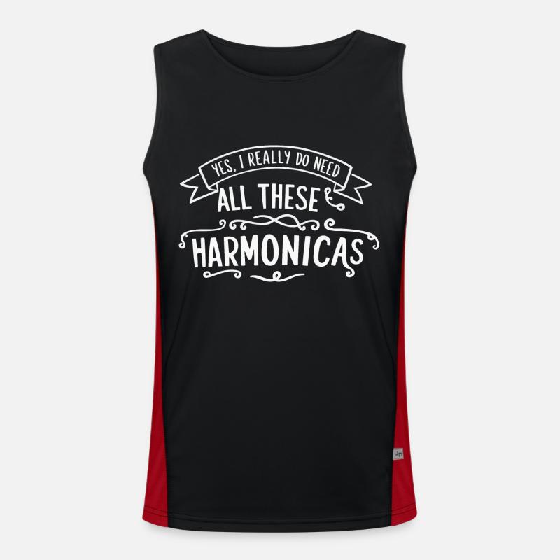 Harmonica Playing Gift Men's Functional Contrast Tank Top 