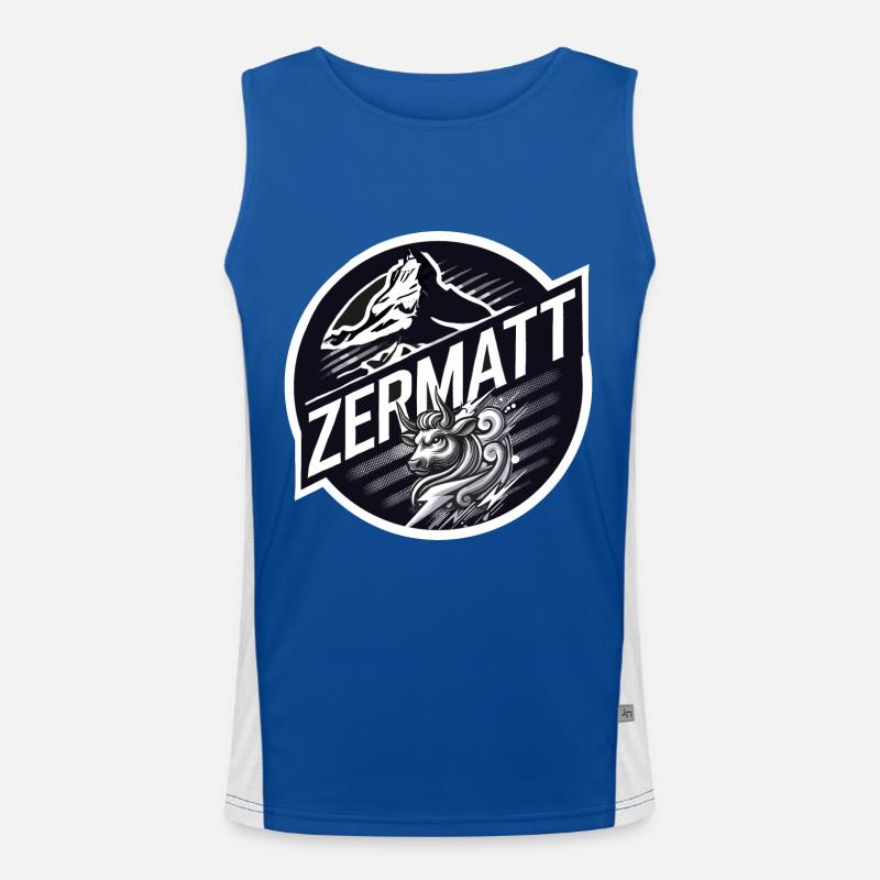 Zermatt, Eringerkuh, Eringer Funktionelles Kontrast-Tank Top für Männer 