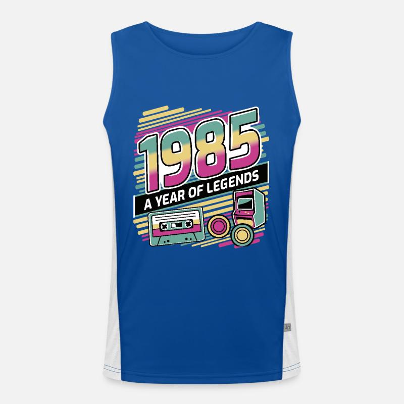 1985 Ein Jahr der Legenden Funktionelles Kontrast-Tank Top für Männer 