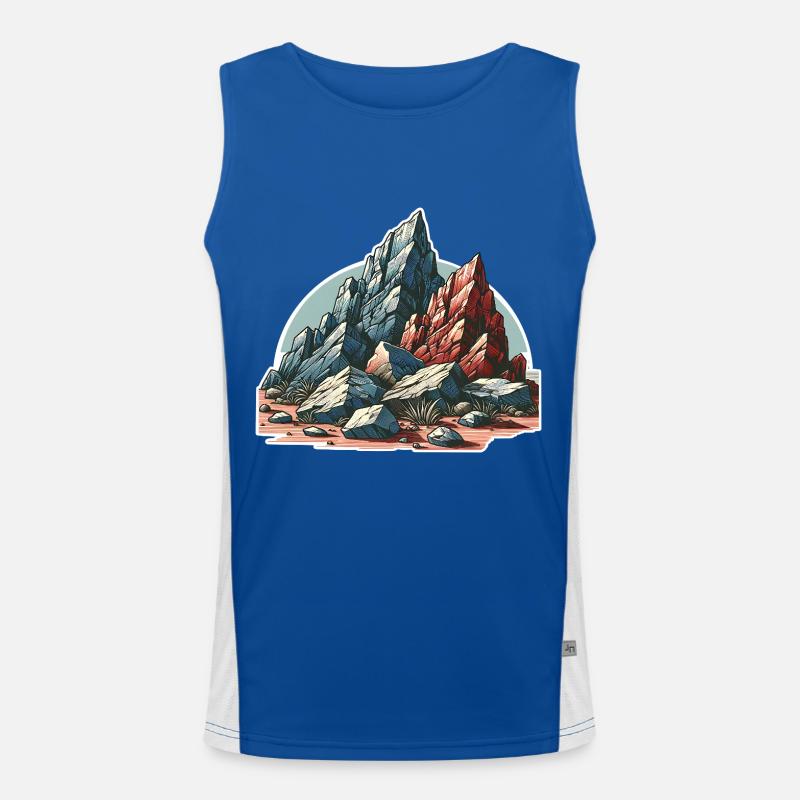 Berge Gestein Funktionelles Kontrast-Tank Top für Männer 