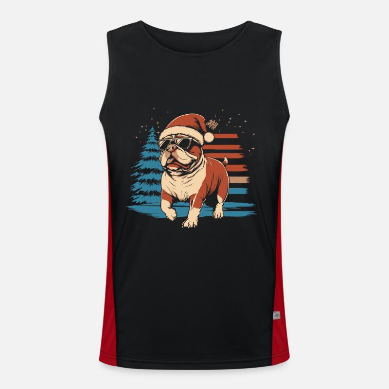 Cool bouledogue anglais Noël Débardeur respirant contrasté Homme 