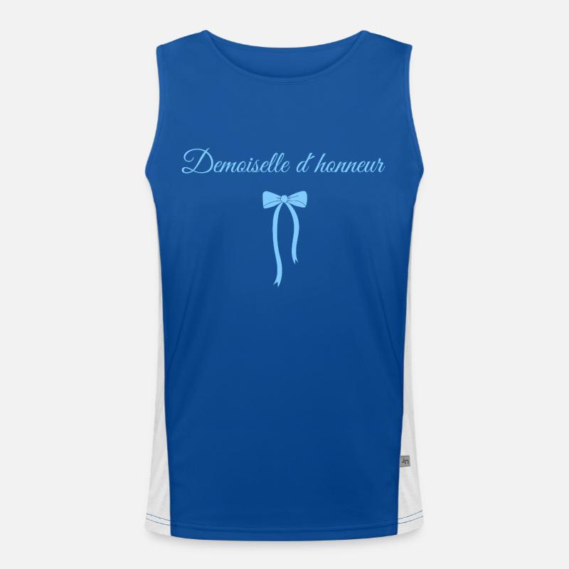 Blue Bow Bridesmaid Men's Functional Contrast Tank Top 