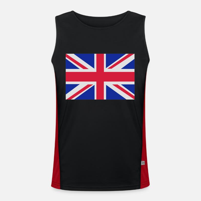 British Flag - Men's Functional Contrast Tank Top  - black/red