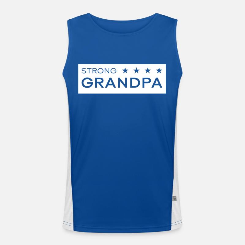 Strong Grandpa Box blanc Débardeur respirant contrasté Homme 