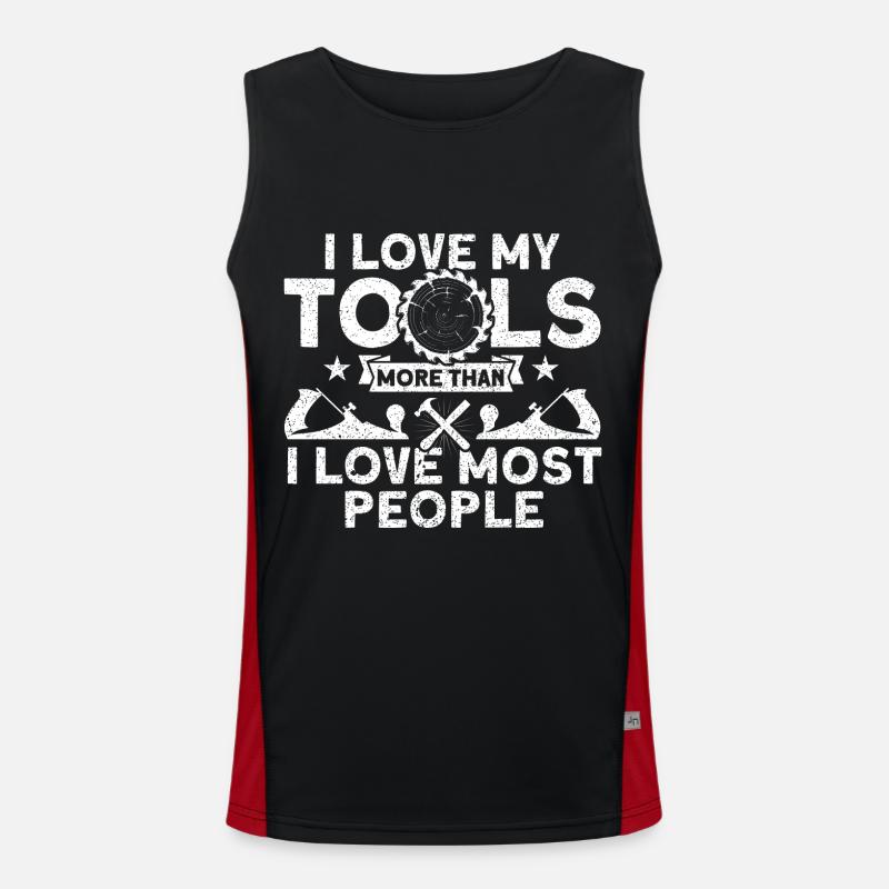 I love my tools carpenter Men's Functional Contrast Tank Top 