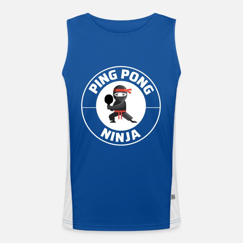 Ping Pong Master Tennis de Table Ninja Warrior Drôle Débardeur respirant contrasté Homme 