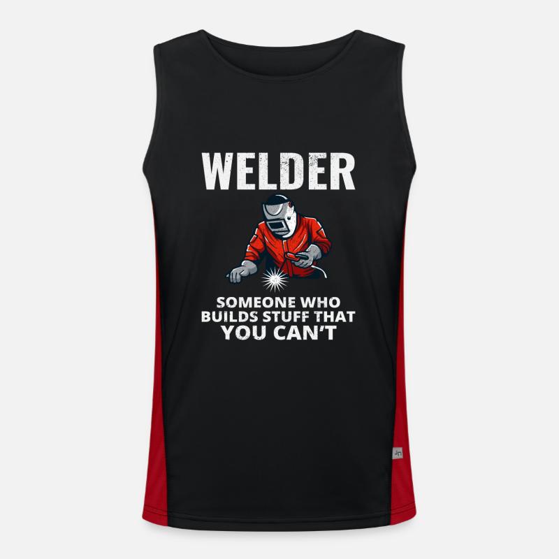 Welding Welder Metal Construction Ironworker Men's Functional Contrast Tank Top 