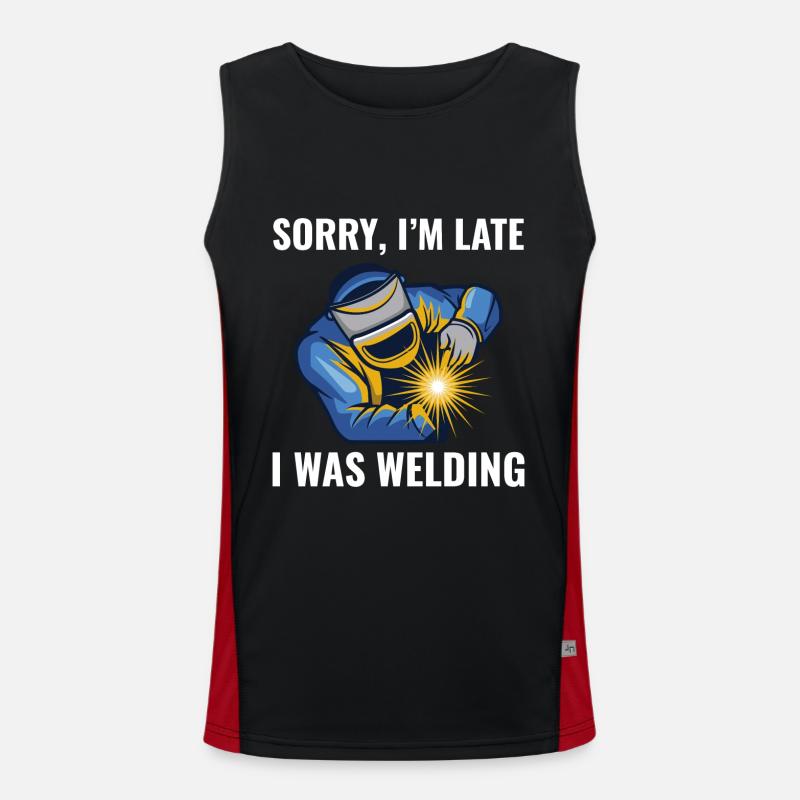 Welding Welder Metal Construction Ironworker Men's Functional Contrast Tank Top 