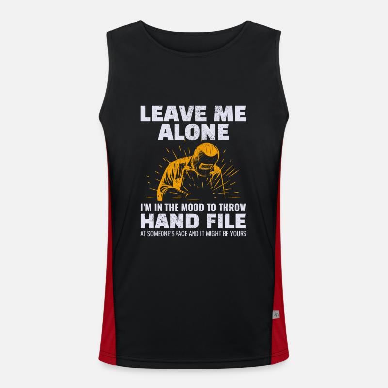 Weld Welding Welder Metal Construction Ironworker Men's Functional Contrast Tank Top 