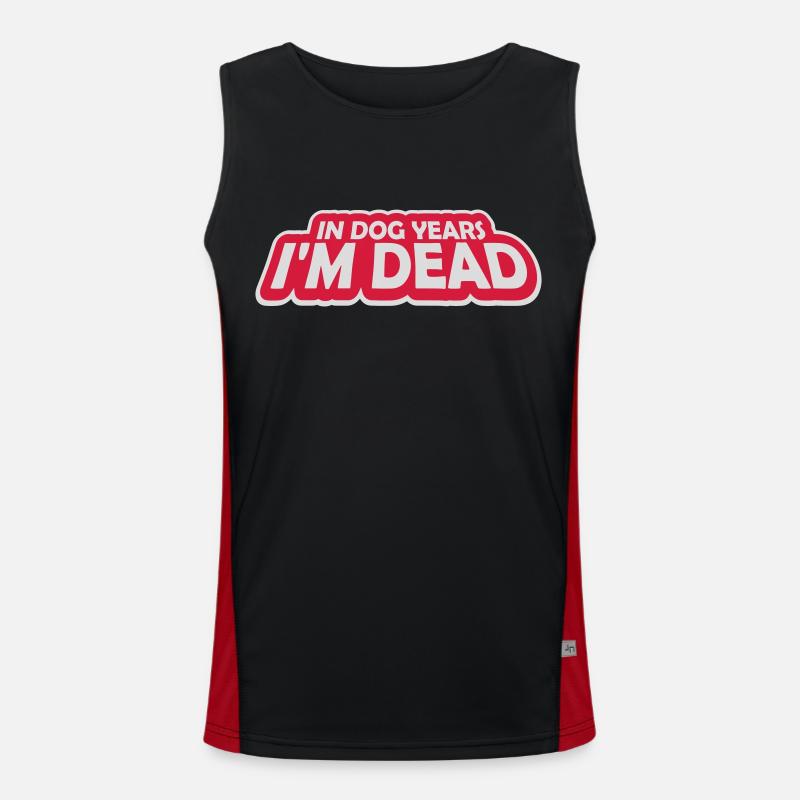 in dog years Dead - Men's Functional Contrast Tank Top - black/red