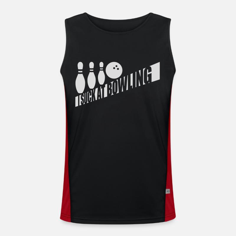 I suck at bowling - Men's Functional Contrast Tank Top  - black/red
