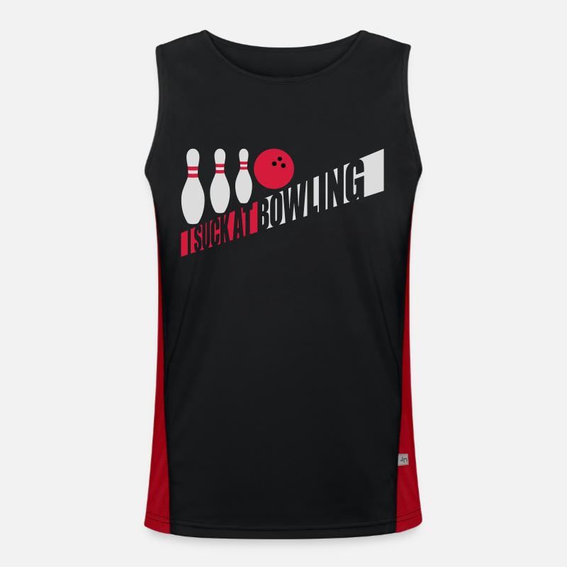 I suck at bowling - Men's Functional Contrast Tank Top  - black/red