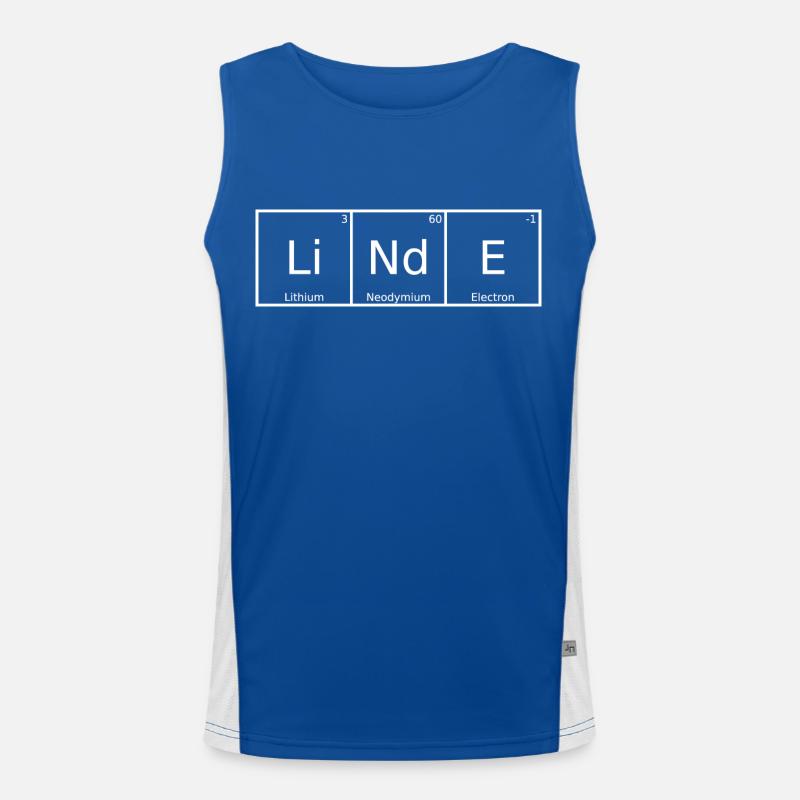 Linde Name First name Chemistry Periodic Table Elements Men's Functional Contrast Tank Top 