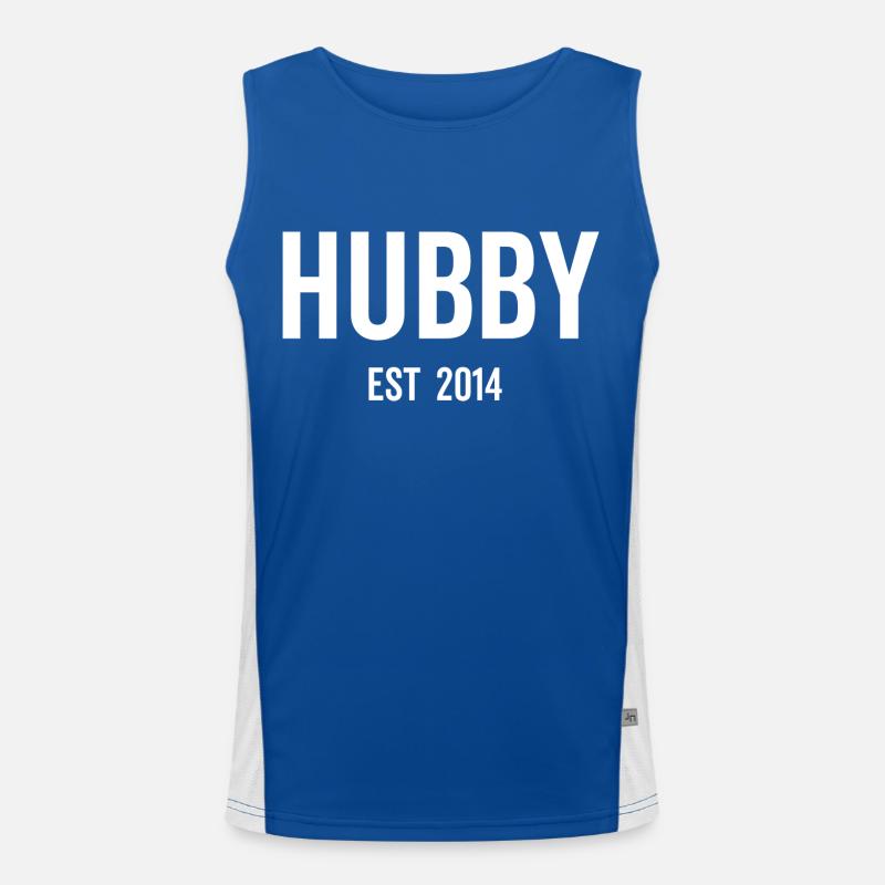 Hubby Est 2014 Men's Functional Contrast Tank Top 