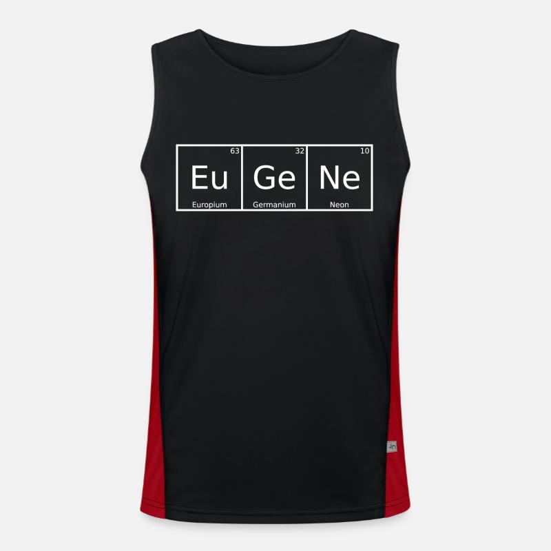 Eugene Surname First Name Chemistry Periodic Table Elements Men's Functional Contrast Tank Top 