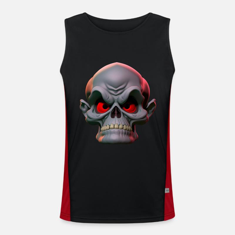 grumpy skull Men's Functional Contrast Tank Top 