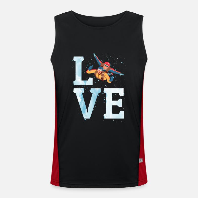 Skydiving Parachute Skydive Skydiver Parachuting Men's Functional Contrast Tank Top 