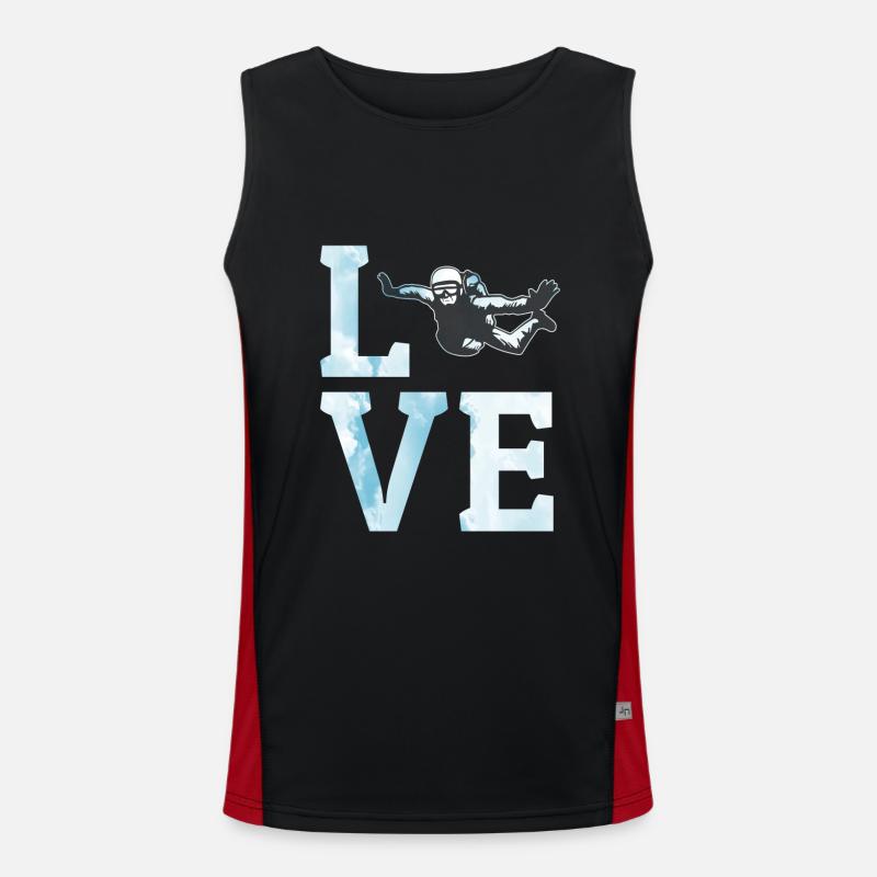 Skydiving Parachute Skydive Skydiver Parachuting Men's Functional Contrast Tank Top 