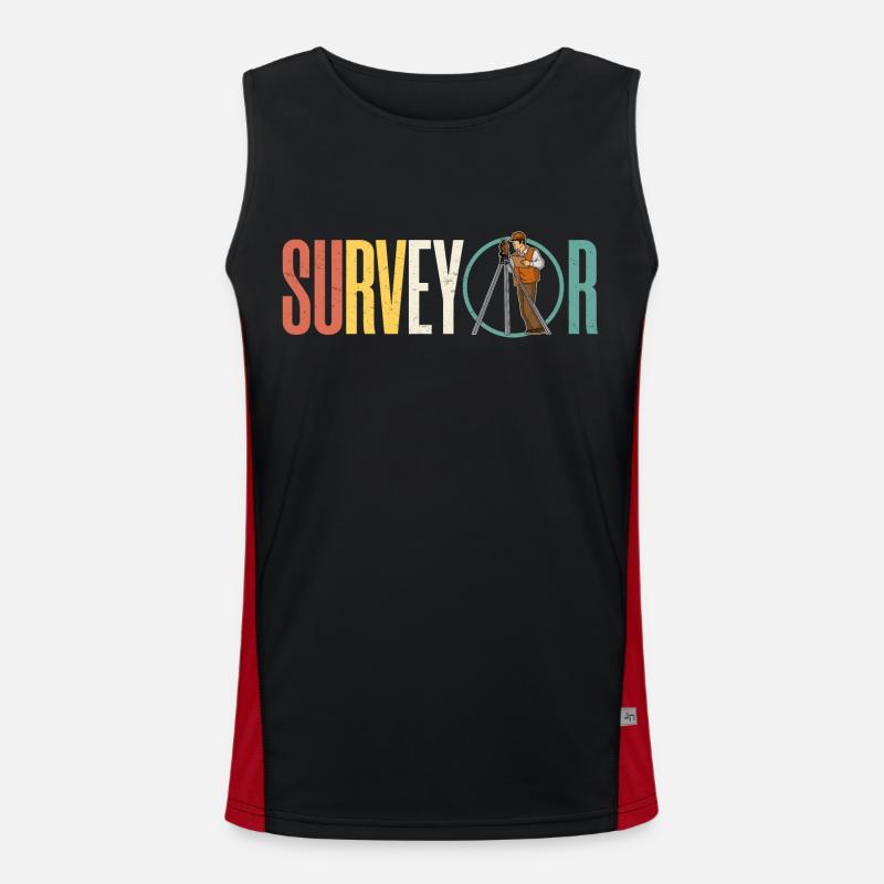 Surveying Profession Surveyor Geodesy Men's Functional Contrast Tank Top 