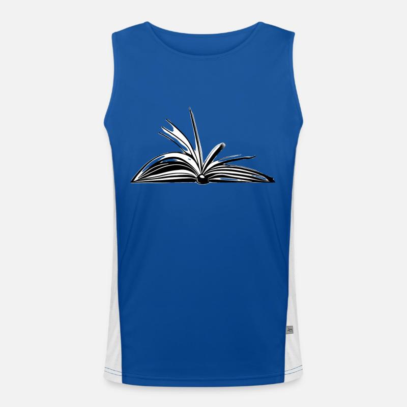 Book Reading Books Reader Book Lovers Gift Men's Functional Contrast Tank Top 