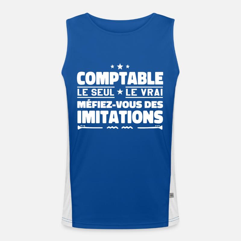 Comptable le seul. Comptable le vrai. Comptable Débardeur respirant contrasté Homme 