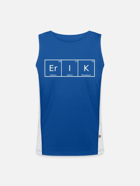 Erik Name Vorname Chemie Periodensystem Elemente - Funktionelles Kontrast-Tank Top für Männer  - Royal/Weiß - Vorne