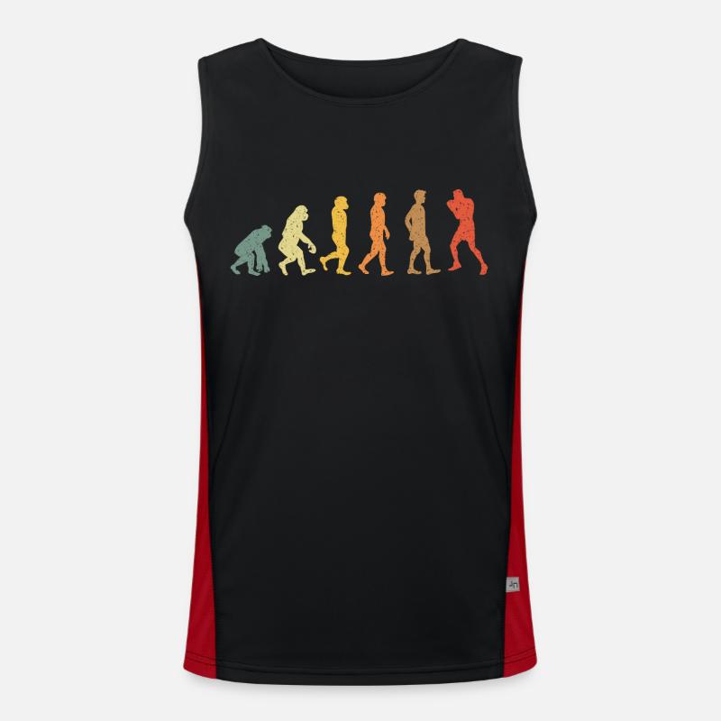 Boxen Evolution vintage retro Funktionelles Kontrast-Tank Top für Männer 