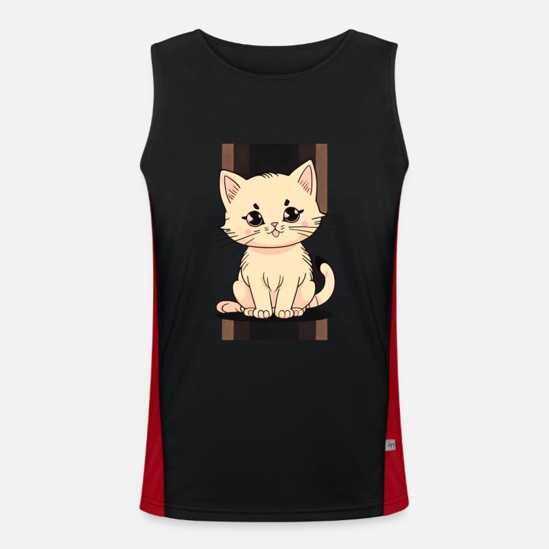 Kätzchen Niedlich Funktionelles Kontrast-Tank Top für Männer 