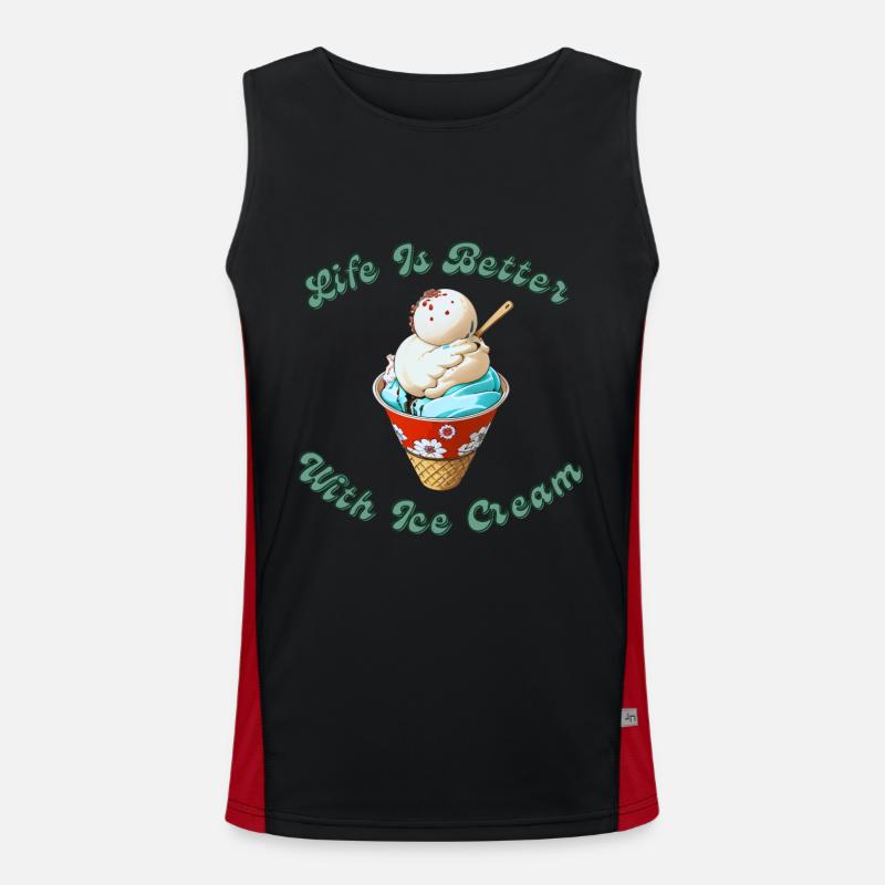 Mit Eis ist das Leben besser Funktionelles Kontrast-Tank Top für Männer 