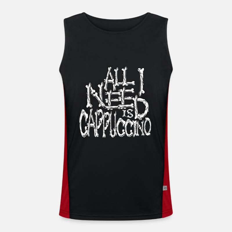 All i need is cappuccino bones horror typography Débardeur respirant contrasté Homme 