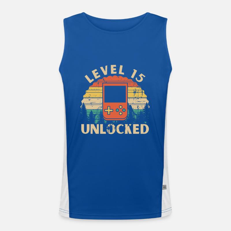 Level 15 freigeschaltet Funktionelles Kontrast-Tank Top für Männer 