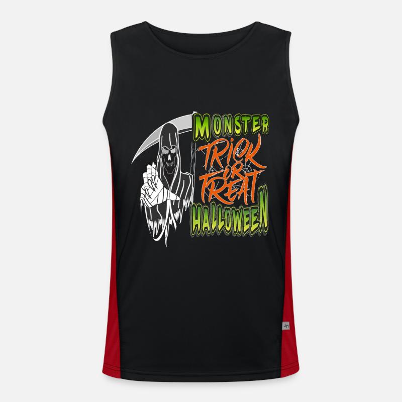 Monster Halloween Süßes oder Saures Funktionelles Kontrast-Tank Top für Männer 