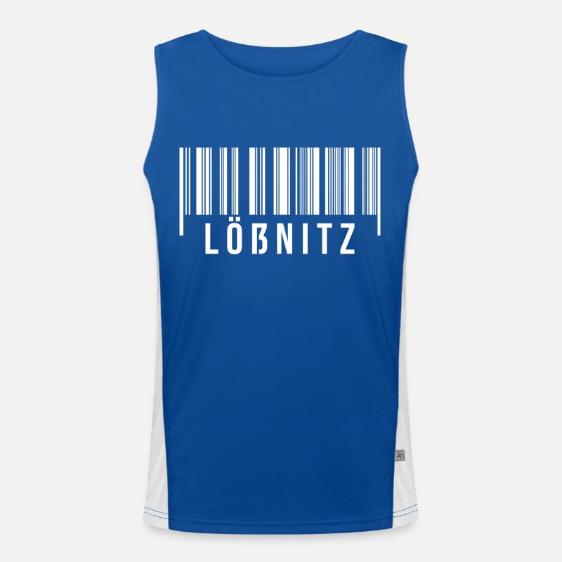 Erzgebirge Strichcode Lößnitz Funktionelles Kontrast-Tank Top für Männer 