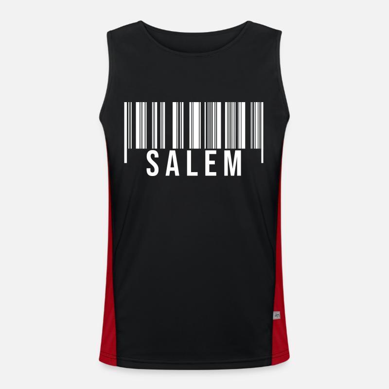 Schwabe Strichcode Salem Funktionelles Kontrast-Tank Top für Männer 