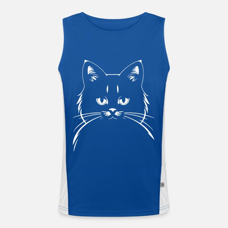 Drôle Chat Silhouette Effronté Fun Chats Débardeur respirant contrasté Homme 