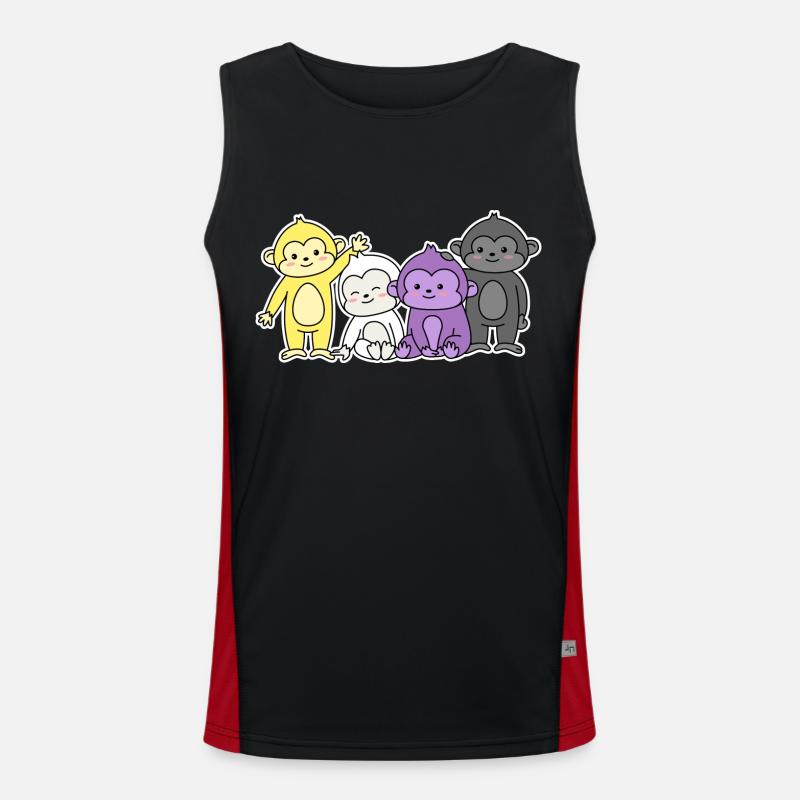 Non-binary flag monkey design for proud enbys Men's Functional Contrast Tank Top 