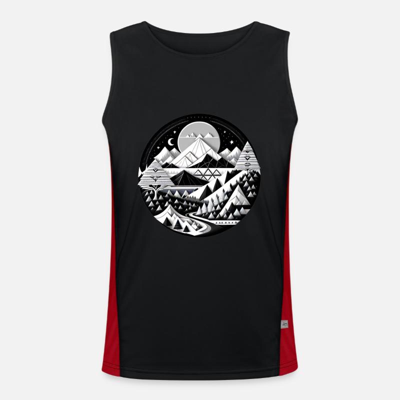 The Mountains 01 Funktionelles Kontrast-Tank Top für Männer 