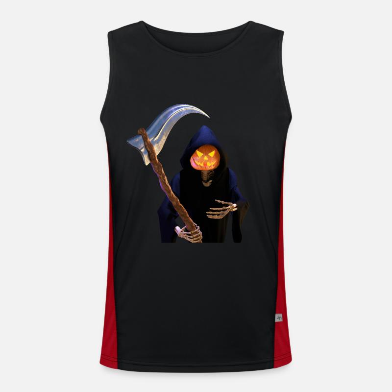 Der Sensenmann zu Halloween Funktionelles Kontrast-Tank Top für Männer 