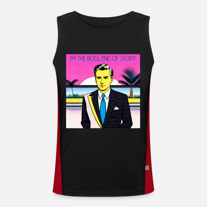 Ich bin der Häuptling, Ende der Geschichte Funktionelles Kontrast-Tank Top für Männer 