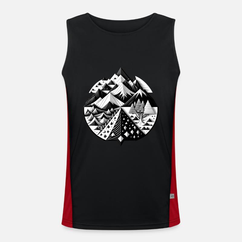 Collage Modern-Stil/ Berglandschaft Funktionelles Kontrast-Tank Top für Männer 