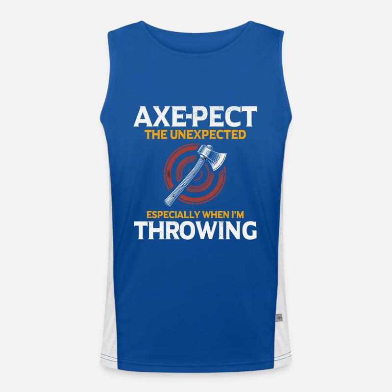 Axe-pect the Unexpected Axe Throwing Lumberjack Men's Functional Contrast Tank Top 