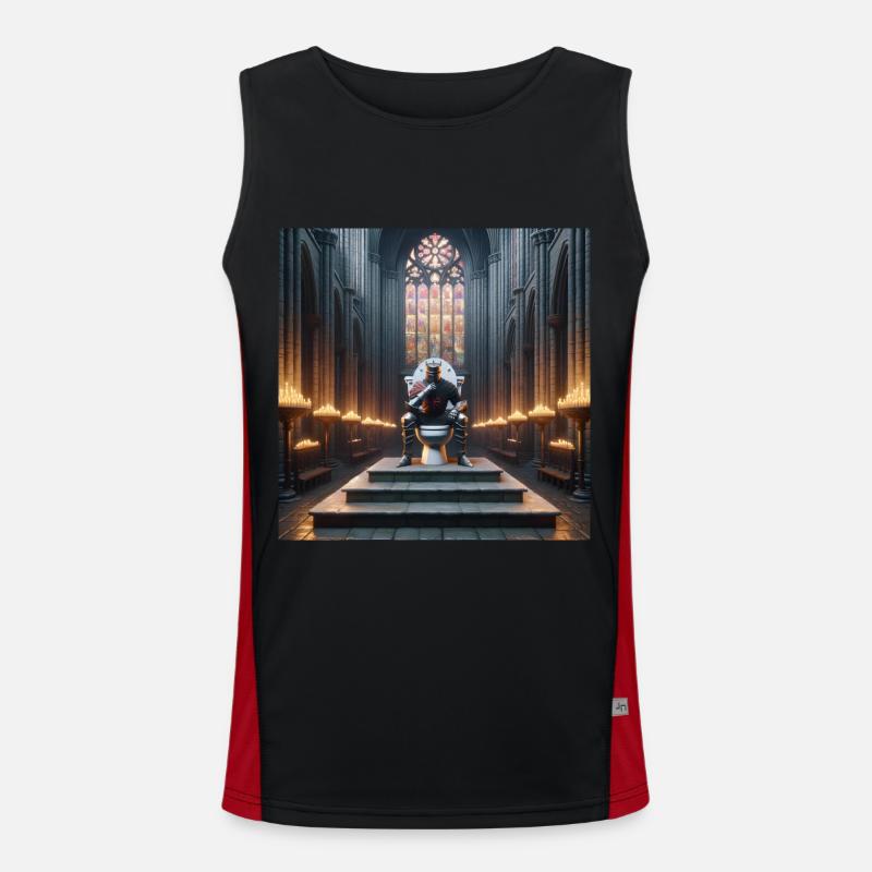 Fart Souls - Hollow Knight on Porcelain Throne #01 Men's Functional Contrast Tank Top 