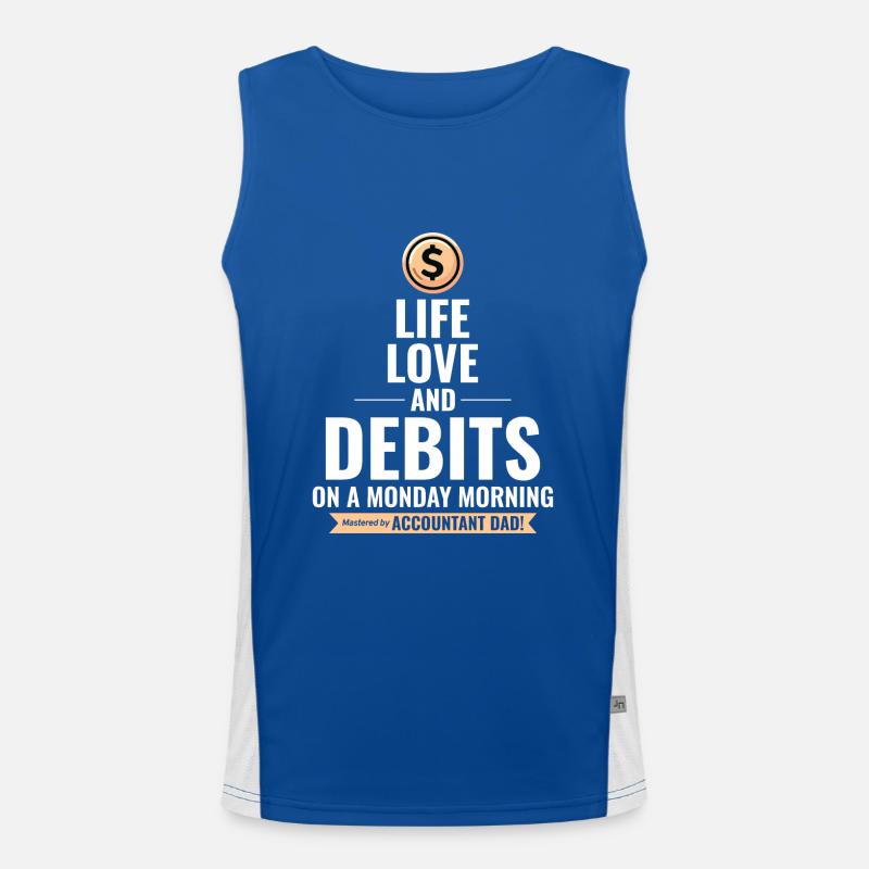 Number Cruncher Dad: Hilarious Accountant Father Men's Functional Contrast Tank Top 