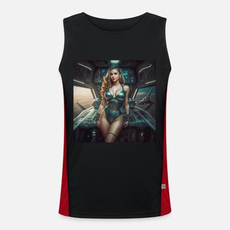 Space Pin-up Men's Functional Contrast Tank Top 
