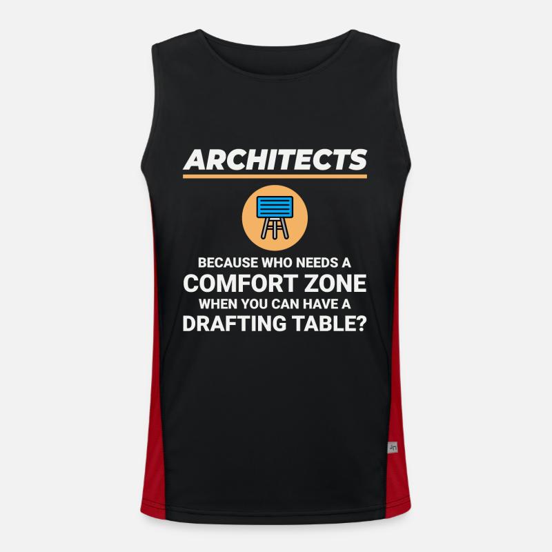 Architect Drafting Table Construction Architecture - Men's Functional Contrast Tank Top  - black/red