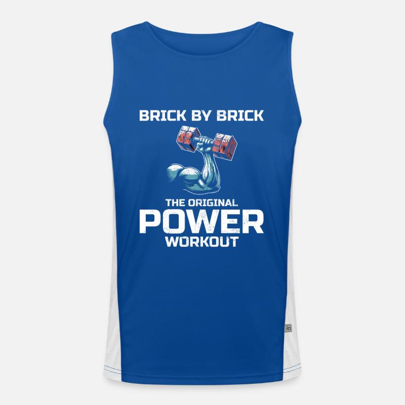 Maçon Maçon Maçon Humour Power Workout Drôle Débardeur respirant contrasté Homme 