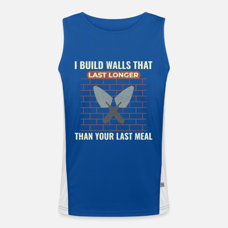 Bricklayer Masonry Construction Job Wall Builder Men's Functional Contrast Tank Top 