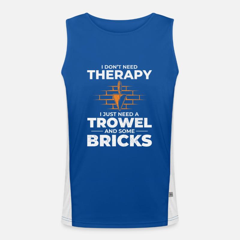 Bricklayer Therapy Trowels and Bricks Brick Mason Men's Functional Contrast Tank Top 